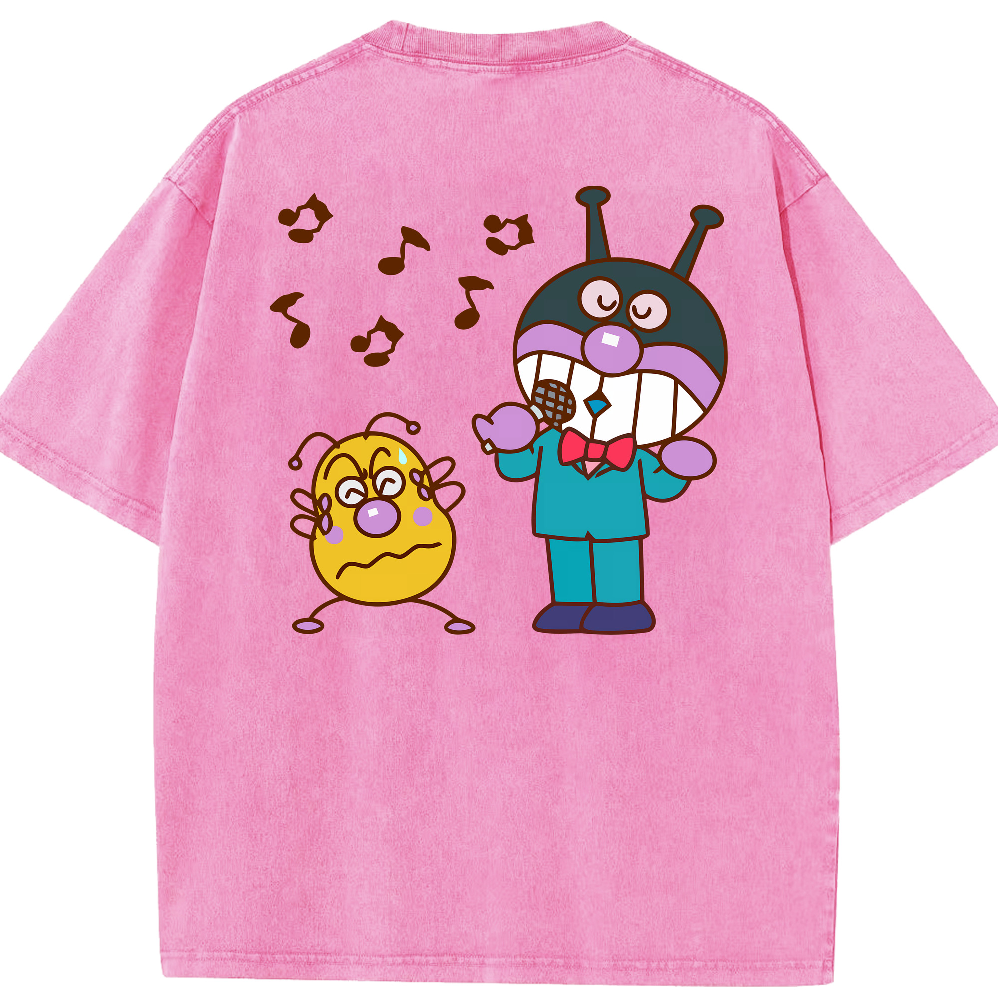 （画像用） アンパンマン Anpanman 綿100% ヴィンテージ風 半袖Tシャツ（背面プリント）